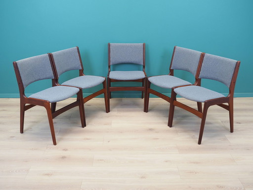 Set Of Five Rosewood Chairs, Danish Design, 1970S, Designer: Henning Kjaernulf