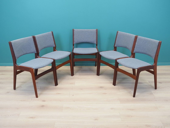 Image 1 of Set Of Five Rosewood Chairs, Danish Design, 1970S, Designer: Henning Kjaernulf