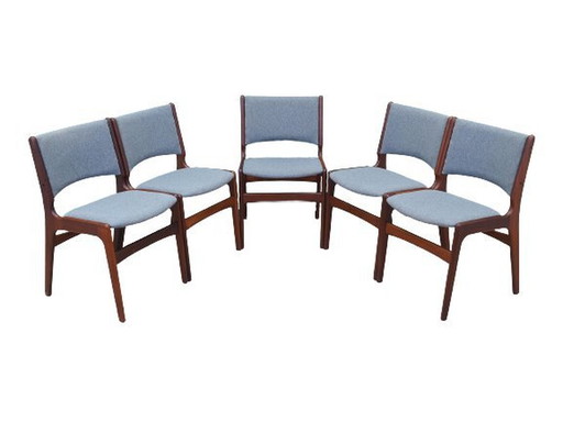 Set Of Five Rosewood Chairs, Danish Design, 1970S, Designer: Henning Kjaernulf