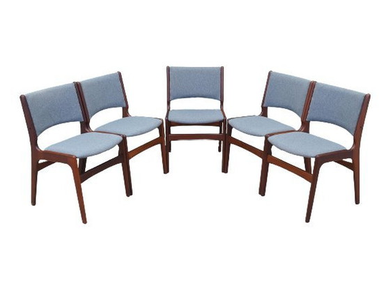 Image 1 of Set Of Five Rosewood Chairs, Danish Design, 1970S, Designer: Henning Kjaernulf