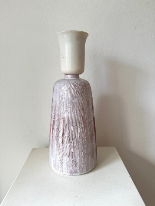 Danish table lamp stoneware relief vintage