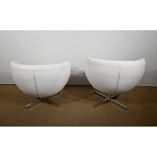 Pair of vintage leatherette ball chairs by Carlo Bimbi, Italy 1970s