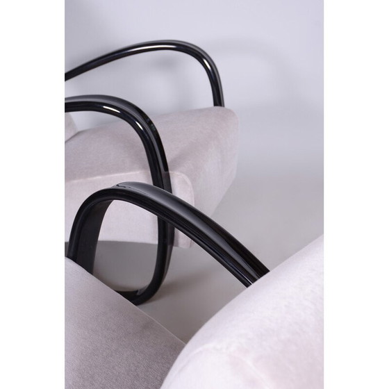Image 1 of Pair of vintage grey H-269 armchairs by Jindrich Halabala for Up Zavody, Czechoslovakia 1930s
