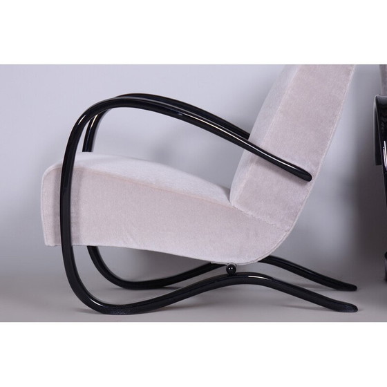 Image 1 of Pair of vintage grey H-269 armchairs by Jindrich Halabala for Up Zavody, Czechoslovakia 1930s