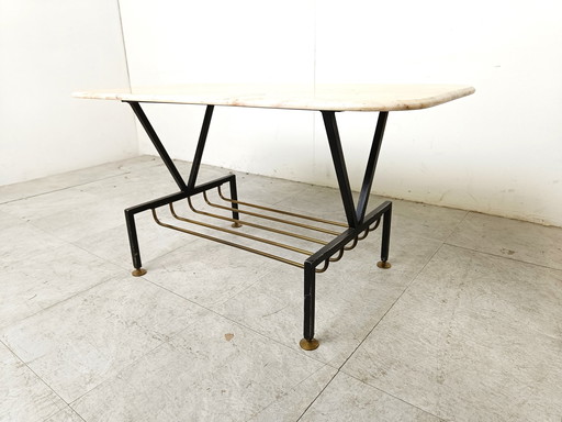 Table basse vintage en marbre italien