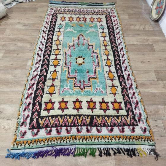 Image 1 of Antique Azilal Carpet Of 37 Years (1987) Handmade Moroccan - Tapis Azilal Antique De 37 Ans (1987) Marocain Fait Main