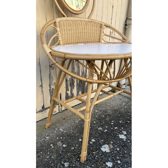 Image 1 of Vintage bamboo and rattan dressing table by Anne bamboo, 1960