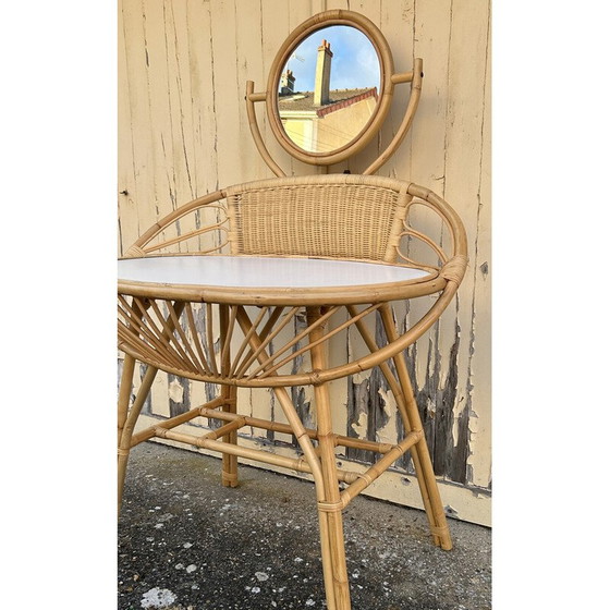 Image 1 of Vintage bamboo and rattan dressing table by Anne bamboo, 1960