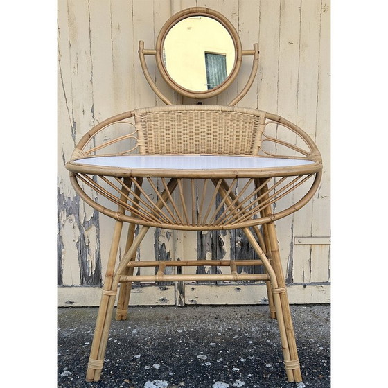 Image 1 of Vintage bamboo and rattan dressing table by Anne bamboo, 1960