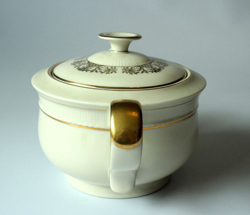 Bavaria ivory teapot porcelain white/gold with gold rim