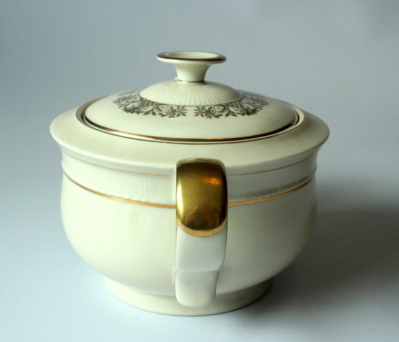 Image 1 of Bavaria ivory teapot porcelain white/gold with gold rim