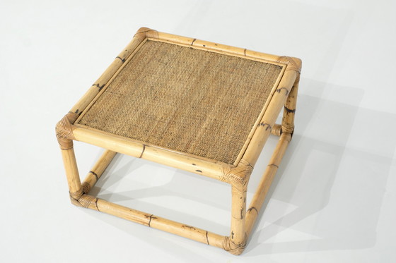 Image 1 of Mesa de centro de bambú y ratán, Italia, años 60.