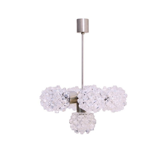 Image 1 of Vintage cut glass chandelier for Kamenický Šenov, Czechoslovakia 1970