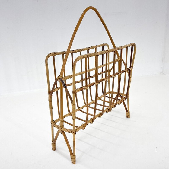 Image 1 of Vintage bamboo magazine rack, Czechoslovakia 1970
