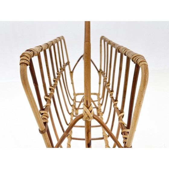 Image 1 of Vintage bamboo magazine rack, Czechoslovakia 1970
