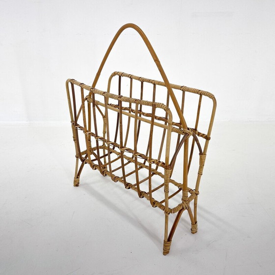 Image 1 of Vintage bamboo magazine rack, Czechoslovakia 1970