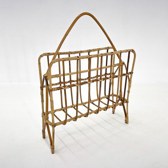 Image 1 of Vintage bamboo magazine rack, Czechoslovakia 1970