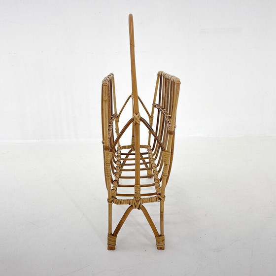 Image 1 of Vintage bamboo magazine rack, Czechoslovakia 1970