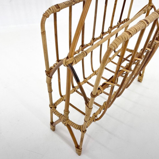 Image 1 of Vintage bamboo magazine rack, Czechoslovakia 1970