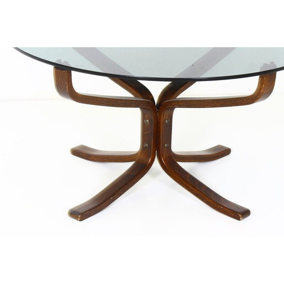 Image 1 of Tavolino da caffè vintage "Falcon" in vetro fumé di Sigurd Resell, Norvegia 1971