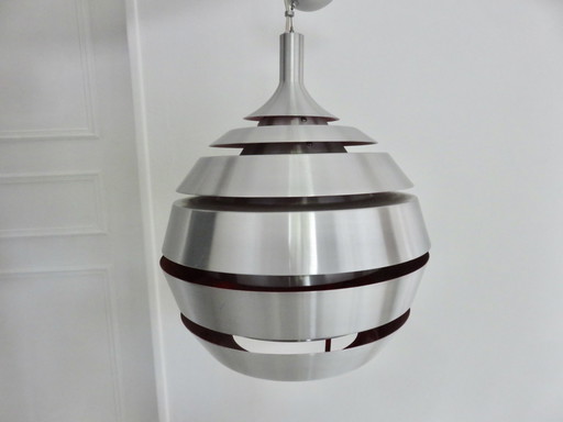 Xxl Scandinavian Hanging Lamp In Brushed Aluminium