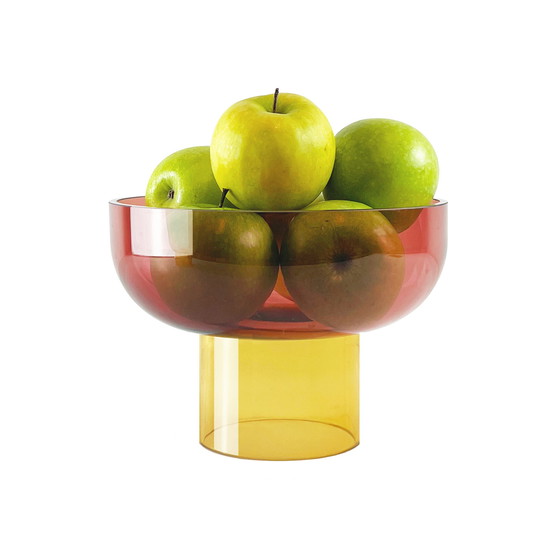 Image 1 of Cloudnola Tip Top Bowl / Fruitbowl Medium Pink And Yellow