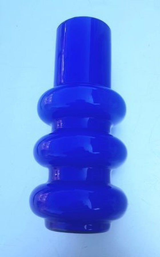 Image 1 of Swedish Blue Ryd Glasbruek Vase, 1970S