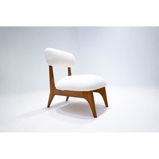 Pair of white vintage Fireside chairs, Italy