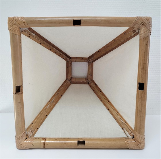 Image 1 of Lampada pagoda in bambù e tela vintage