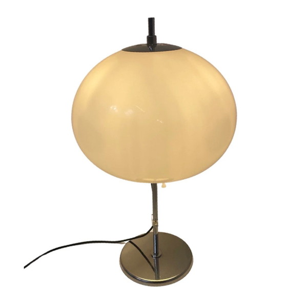 Image 1 of Gepo - Table lamp - Space Age - Mushroom lamp - White acrylic shade and chromed base