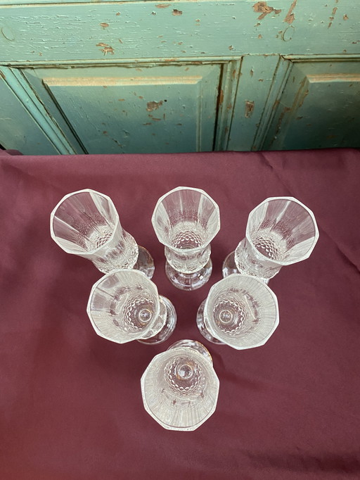 6X Crystal D'Arques Longchamps Champagne Glasses