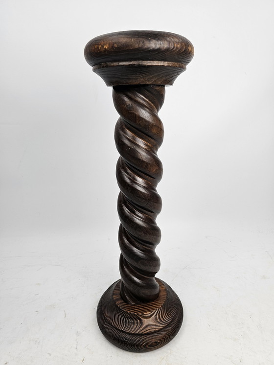 Image 1 of Brutalist solid wood candlestick large model 