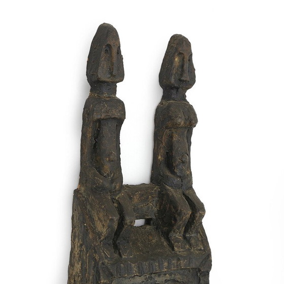 Image 1 of Vintage ceramic sculpture modeled and painted with African inspiration, 1960