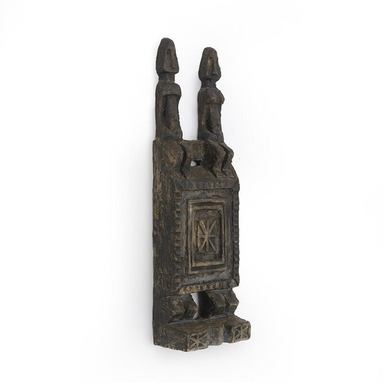 Image 1 of Vintage ceramic sculpture modeled and painted with African inspiration, 1960