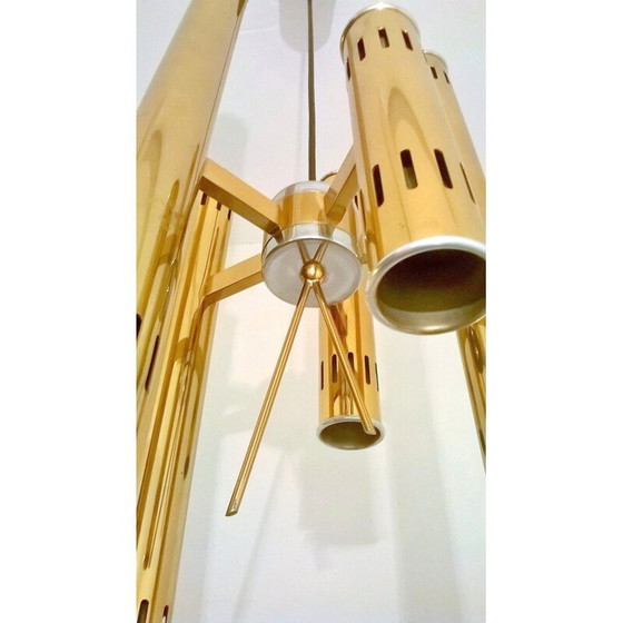 Image 1 of Lampada a sospensione vintage in ottone di Oscar Torlasco - anni '70