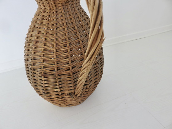 Image 1 of Grand Vase En Rotin En Forme De Pichet, France, 1970