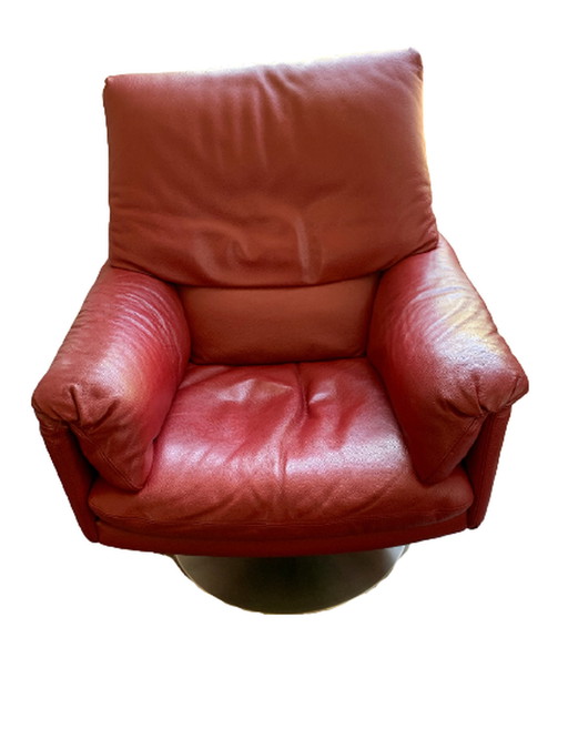 Fauteuil Leolux Cece cuir rouge