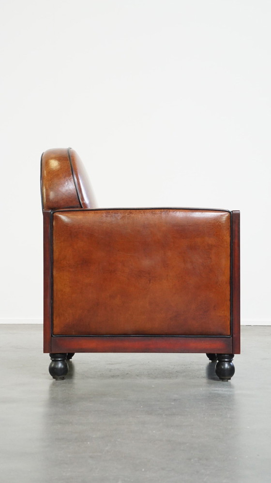 Image 1 of Sheep Leather Art Deco Design Armchair