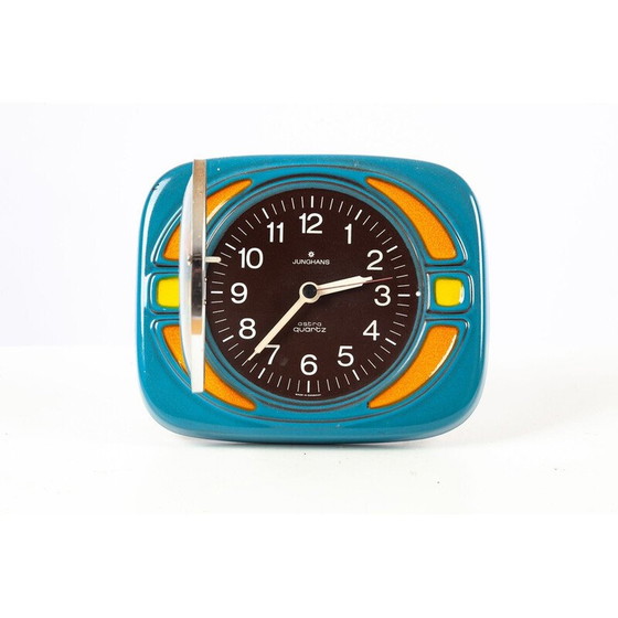 Image 1 of Vintage ceramic and glass wall clock by Junghans, 1970