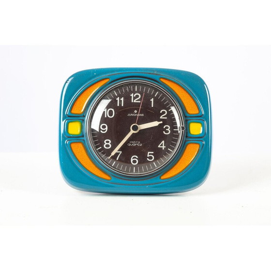 Image 1 of Vintage ceramic and glass wall clock by Junghans, 1970