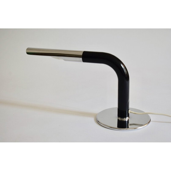 Image 1 of Vintage "Gulp" table lamp in chrome and black lacquered steel by Ingo Maurer for Design M, 1969