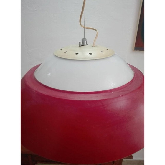 Image 1 of Vintage Italian Red hanging lamp - 1960s