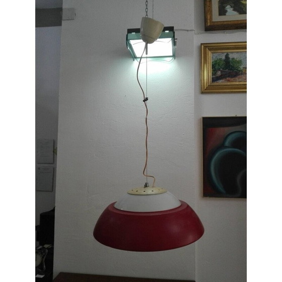 Image 1 of Vintage Italian Red hanging lamp - 1960s