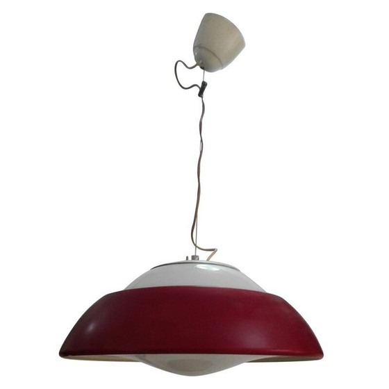 Image 1 of Vintage Italian Red hanging lamp - 1960s