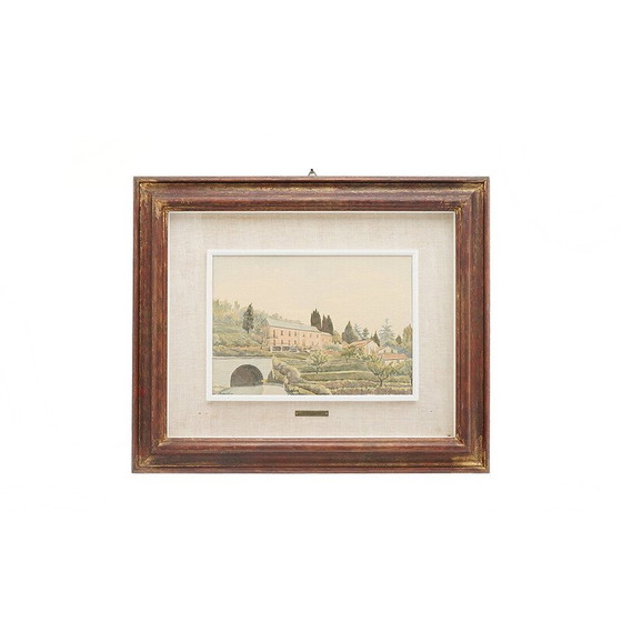 Image 1 of Vintage watercolor painting “Liguria” by Giacomo Maganzini, 1970s