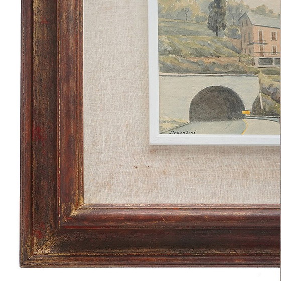 Image 1 of Vintage watercolor painting “Liguria” by Giacomo Maganzini, 1970s