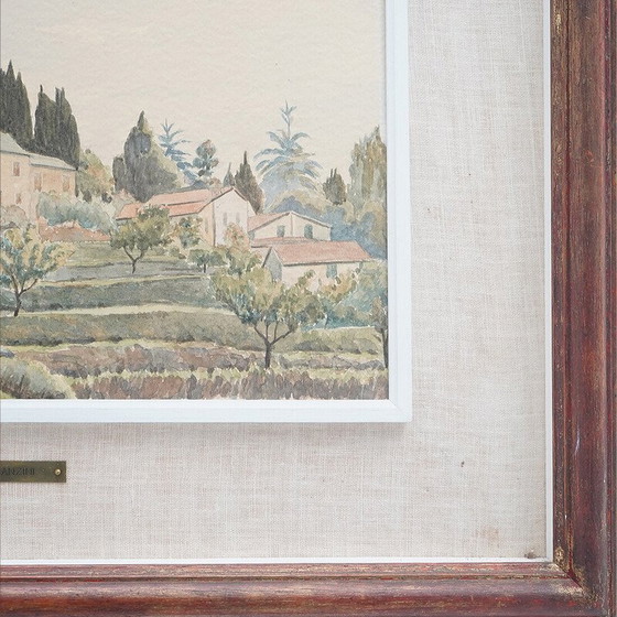 Image 1 of Vintage watercolor painting “Liguria” by Giacomo Maganzini, 1970s