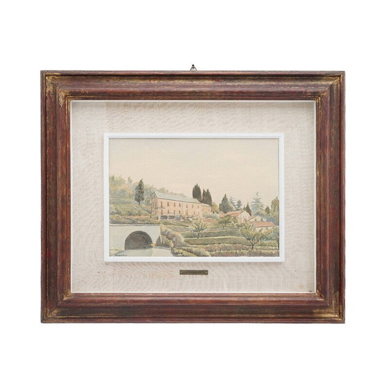 Image 1 of Vintage watercolor painting “Liguria” by Giacomo Maganzini, 1970s