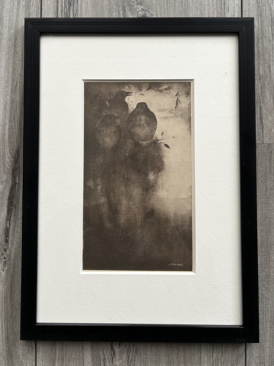 Image 1 of Jan Mankes Original Heliogravure Thrushes in Evening Mood