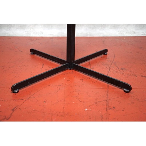 Vintage round teak and metal coffee table for Knoll, Germany 1960